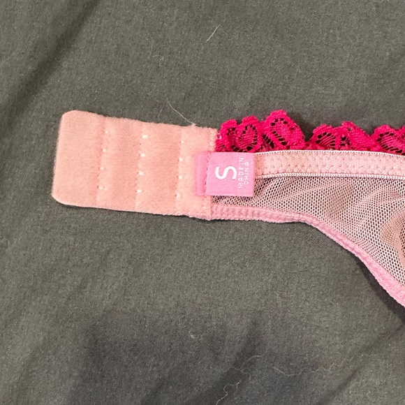 Discontinued Sugar Thrillz for Dolls Kill Flirty Pink Heart Mesh Lingerie Set - Picture 12 of 12